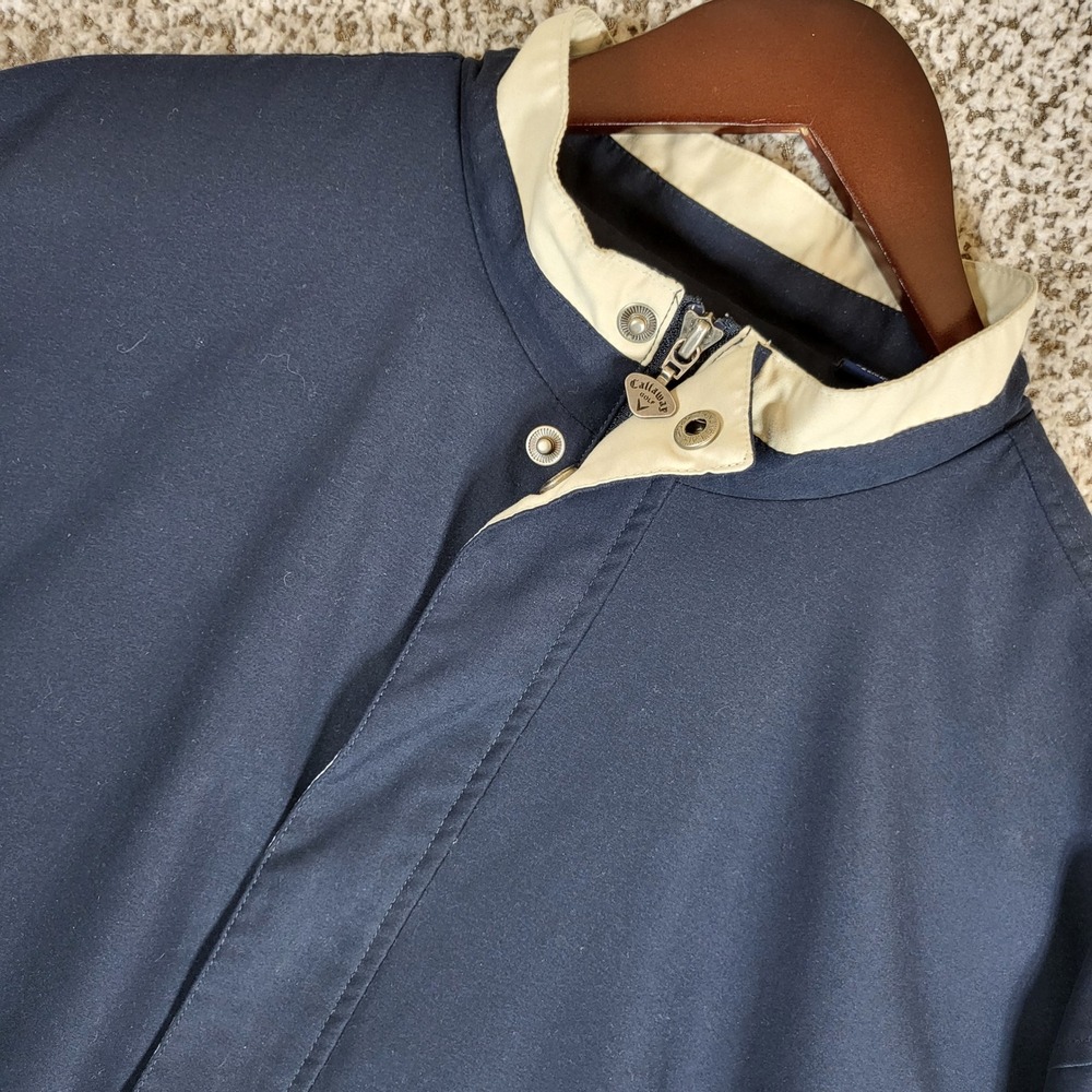 Callaway Golf Sport Jacket Mens XL Full‎ Zip Collared Navy Blue